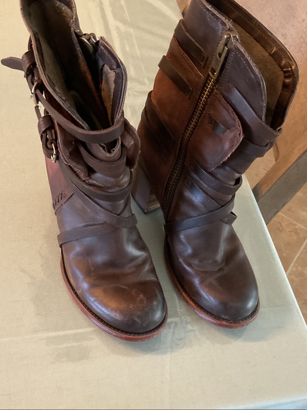 FReebird Baker boots, wine/brown color, size 9